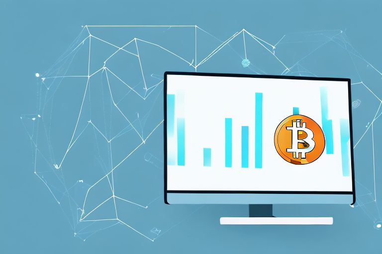 A computer with a graph of a cryptocurrency's price movements on its monitor